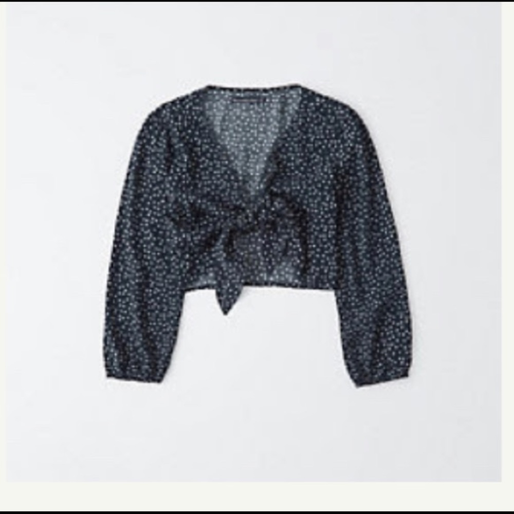 Abercrombie & Fitch Long-Sleeve Tie-Front Top